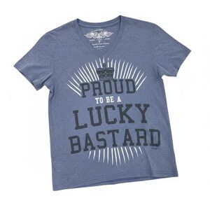 Lucky Brand Gray Graphic V-Neck Tee